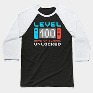 Game  Level 100 Days Of School Unlocked Boys Baseball T-Shirt